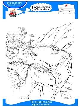 Çocuklar İçin Dinozorlar Boyama Sayfaları 